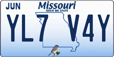 MO license plate YL7V4Y