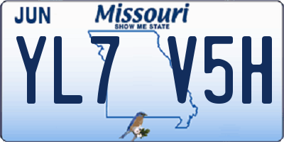 MO license plate YL7V5H
