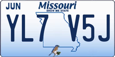 MO license plate YL7V5J