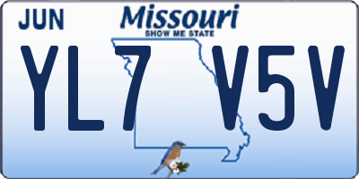 MO license plate YL7V5V