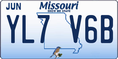 MO license plate YL7V6B