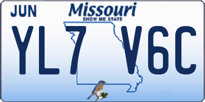 MO license plate YL7V6C