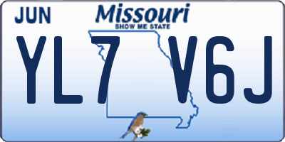 MO license plate YL7V6J