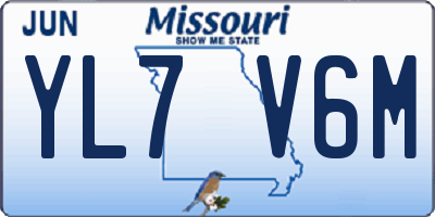 MO license plate YL7V6M