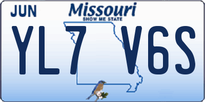 MO license plate YL7V6S