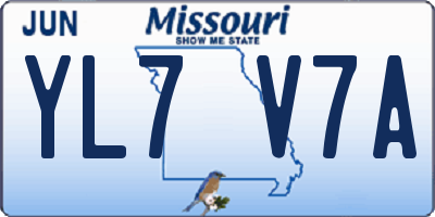 MO license plate YL7V7A