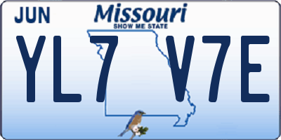 MO license plate YL7V7E