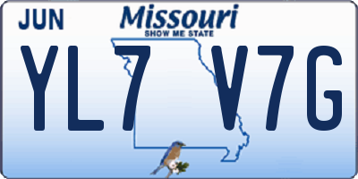 MO license plate YL7V7G