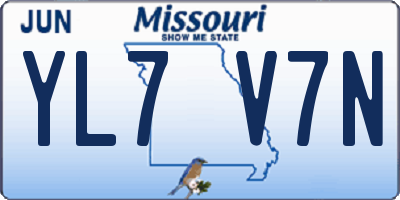 MO license plate YL7V7N