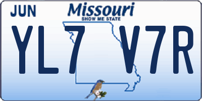 MO license plate YL7V7R