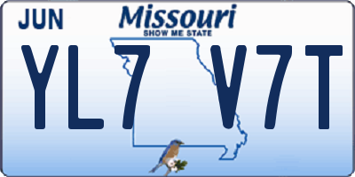 MO license plate YL7V7T