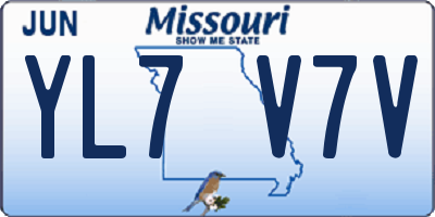 MO license plate YL7V7V