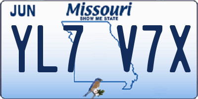 MO license plate YL7V7X