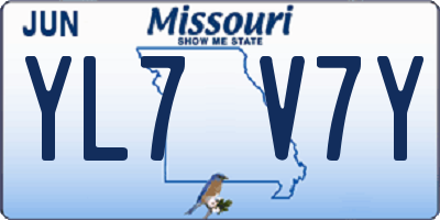 MO license plate YL7V7Y