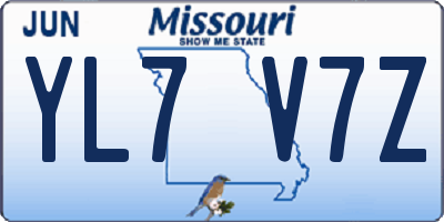 MO license plate YL7V7Z