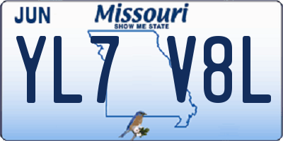 MO license plate YL7V8L