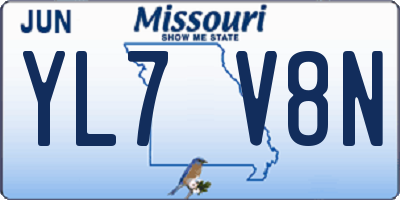 MO license plate YL7V8N