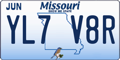 MO license plate YL7V8R