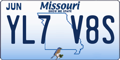 MO license plate YL7V8S