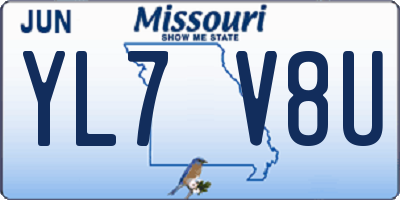 MO license plate YL7V8U
