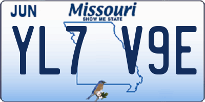 MO license plate YL7V9E