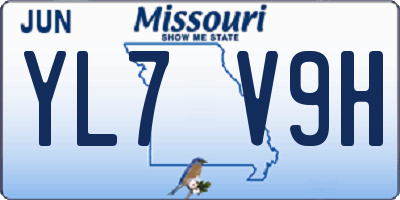MO license plate YL7V9H