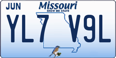 MO license plate YL7V9L