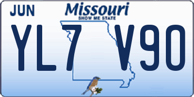 MO license plate YL7V9O