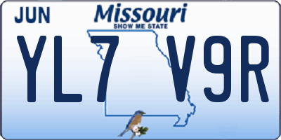 MO license plate YL7V9R