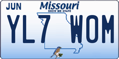 MO license plate YL7W0M