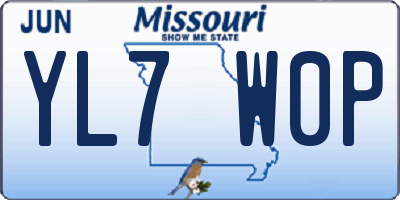 MO license plate YL7W0P