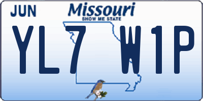 MO license plate YL7W1P