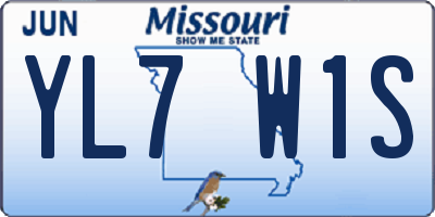 MO license plate YL7W1S