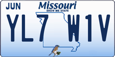MO license plate YL7W1V