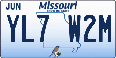 MO license plate YL7W2M