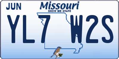 MO license plate YL7W2S