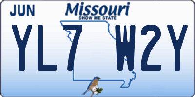 MO license plate YL7W2Y