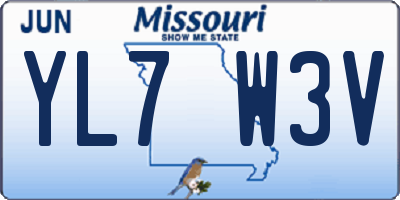 MO license plate YL7W3V