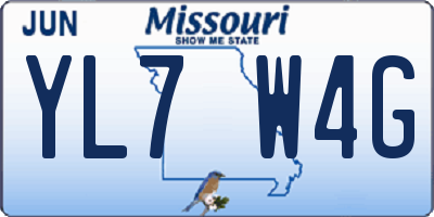 MO license plate YL7W4G