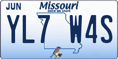MO license plate YL7W4S