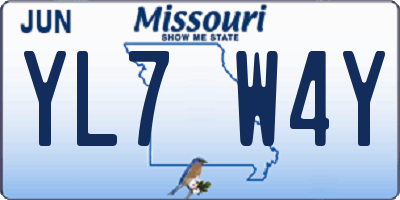 MO license plate YL7W4Y