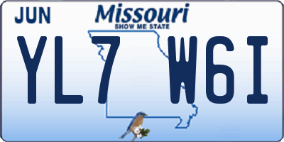 MO license plate YL7W6I