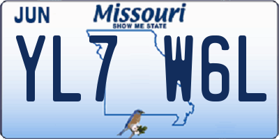 MO license plate YL7W6L