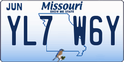 MO license plate YL7W6Y