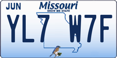 MO license plate YL7W7F