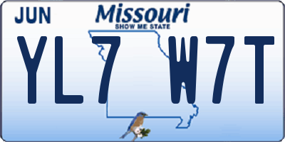 MO license plate YL7W7T