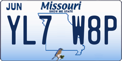 MO license plate YL7W8P