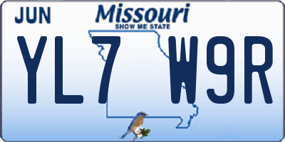 MO license plate YL7W9R