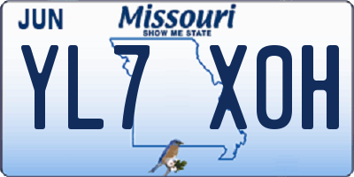 MO license plate YL7X0H