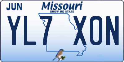 MO license plate YL7X0N